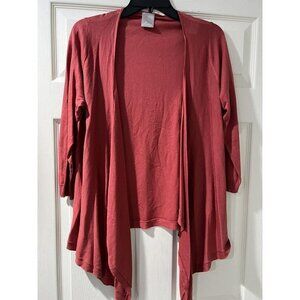 Poetry Women's Long Sleeve Open Front Silk Linen Casual Cardigan Size 10